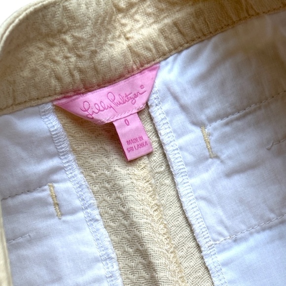 Lilly Pulitzer Cream Scalloped Shorts Size 0 - Picture 4 of 4